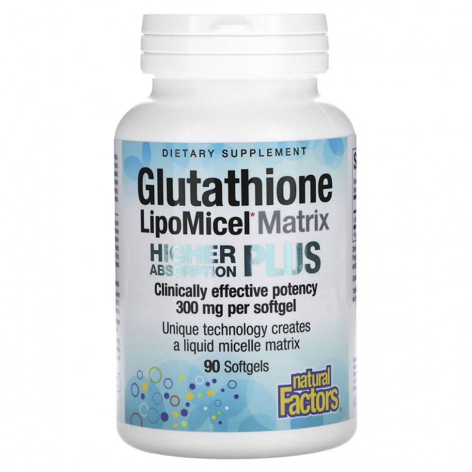  Natural Factors, Glutathione LipoMicel Matrix, 300 , 90      -     , -, 