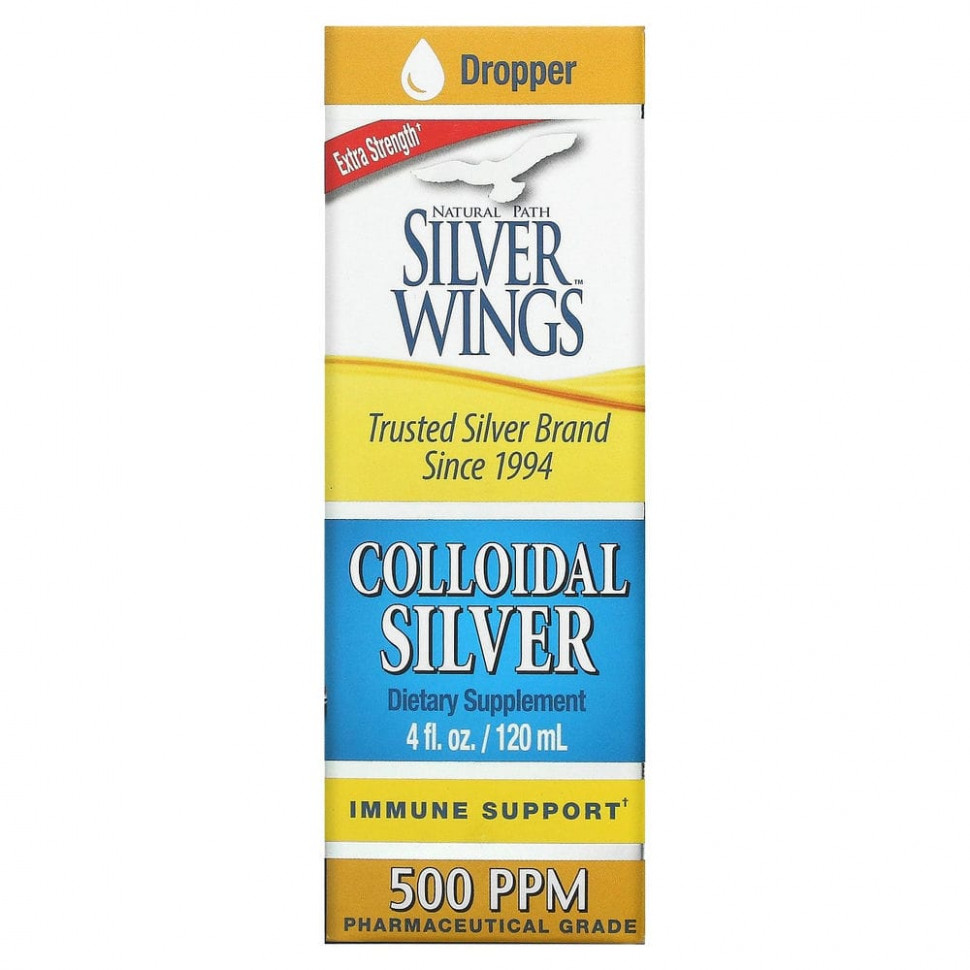  Natural Path Silver Wings, Colloidal Silver, Extra Strength, 500 /, 120  (4  )    -     , -, 