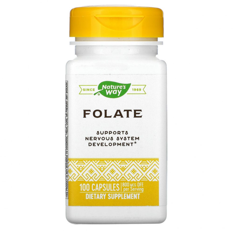  Nature's Way, Folate , 800 mcg, 100 Capsules    -     , -, 