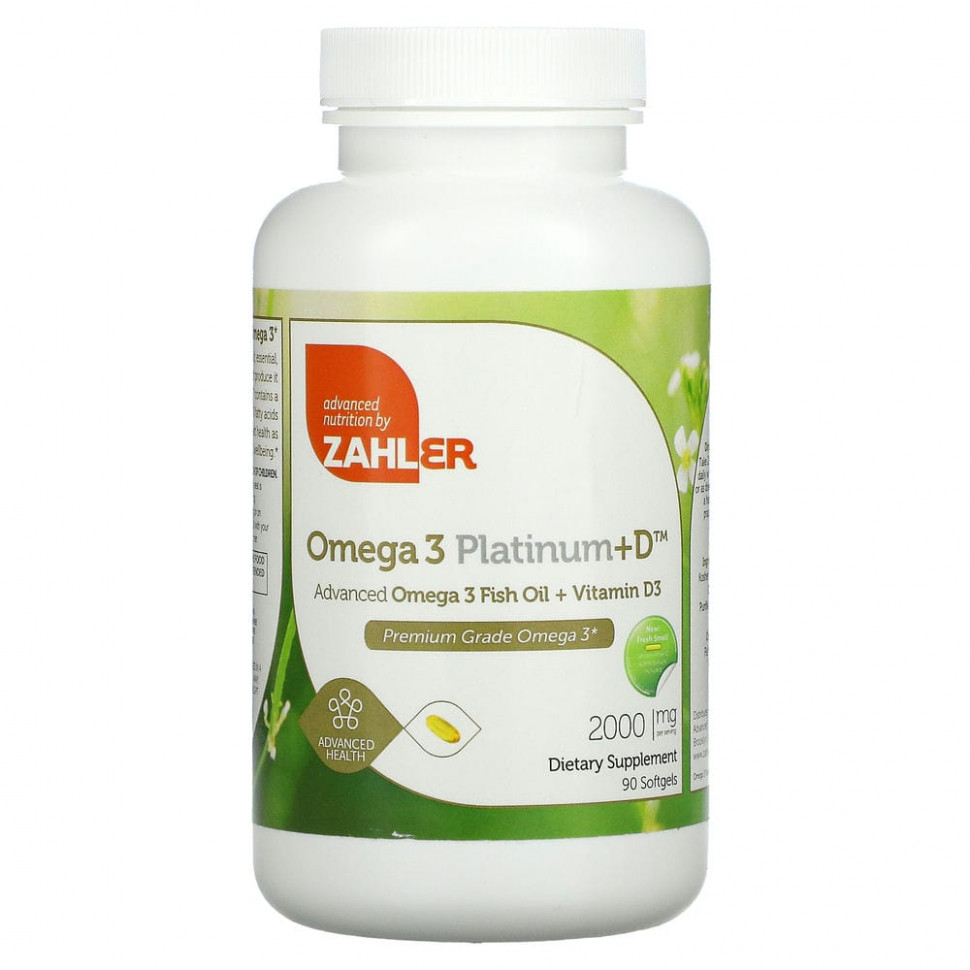  Zahler, Omega 3 Platinum+D,     -3   D3, 1000 , 90   Iherb ()  