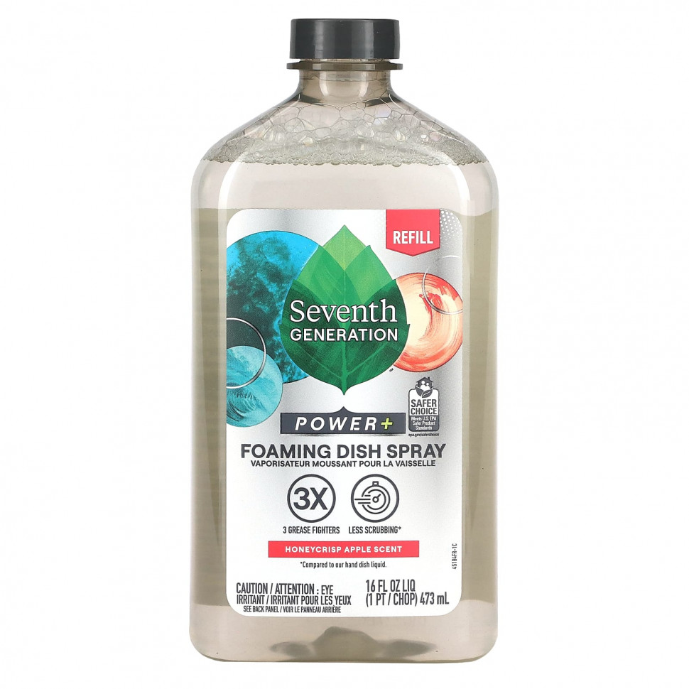  Seventh Generation, Power + Foaming Dish Spray, Refill,  , 473  (16 . )    -     , -, 