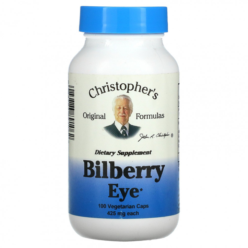  Christopher's Original Formulas, Bilberry Eye, 400 mg, 100 Vegetarian Caps    -     , -, 