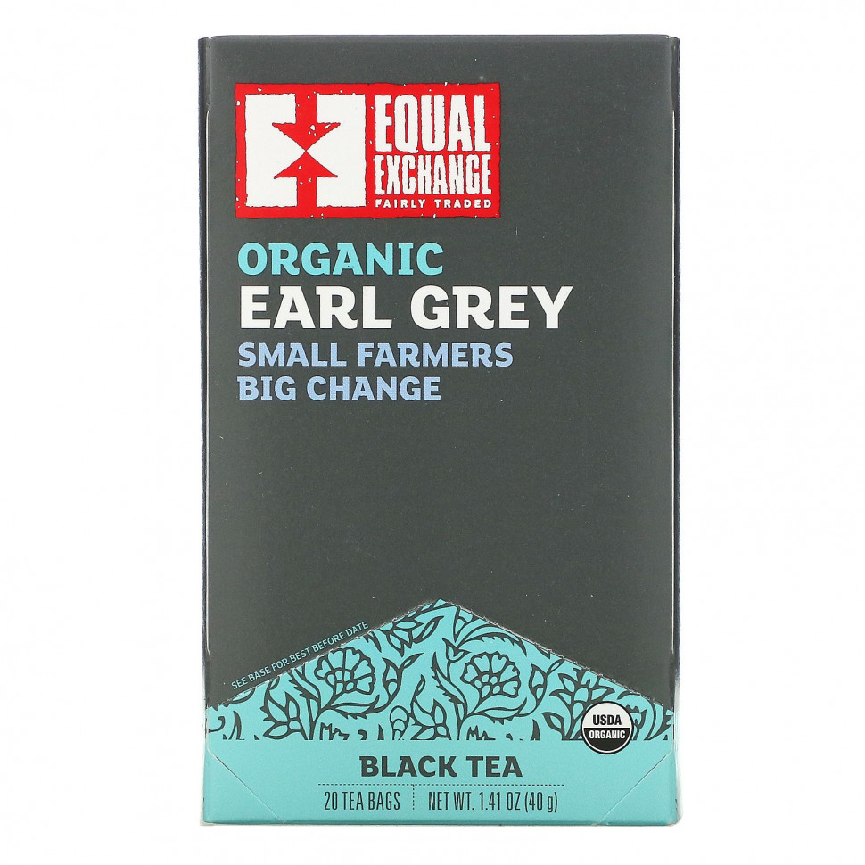  Equal Exchange, Organic Earl Grey, Black Tea, 20 Tea Bags, 1.41 oz ( 40 g)    -     , -, 