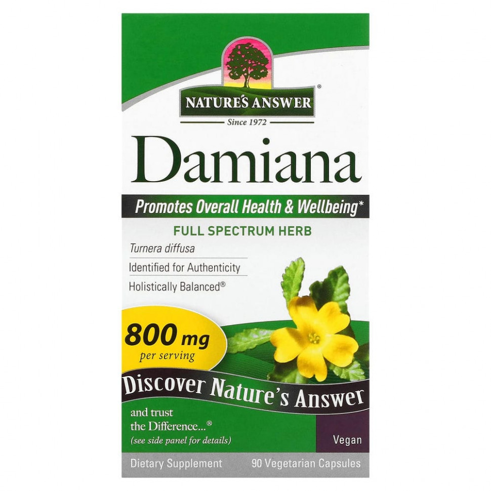  Nature's Answer, Damiana Leaf, 400 mg, 90 Vegetarian Capsule    -     , -, 