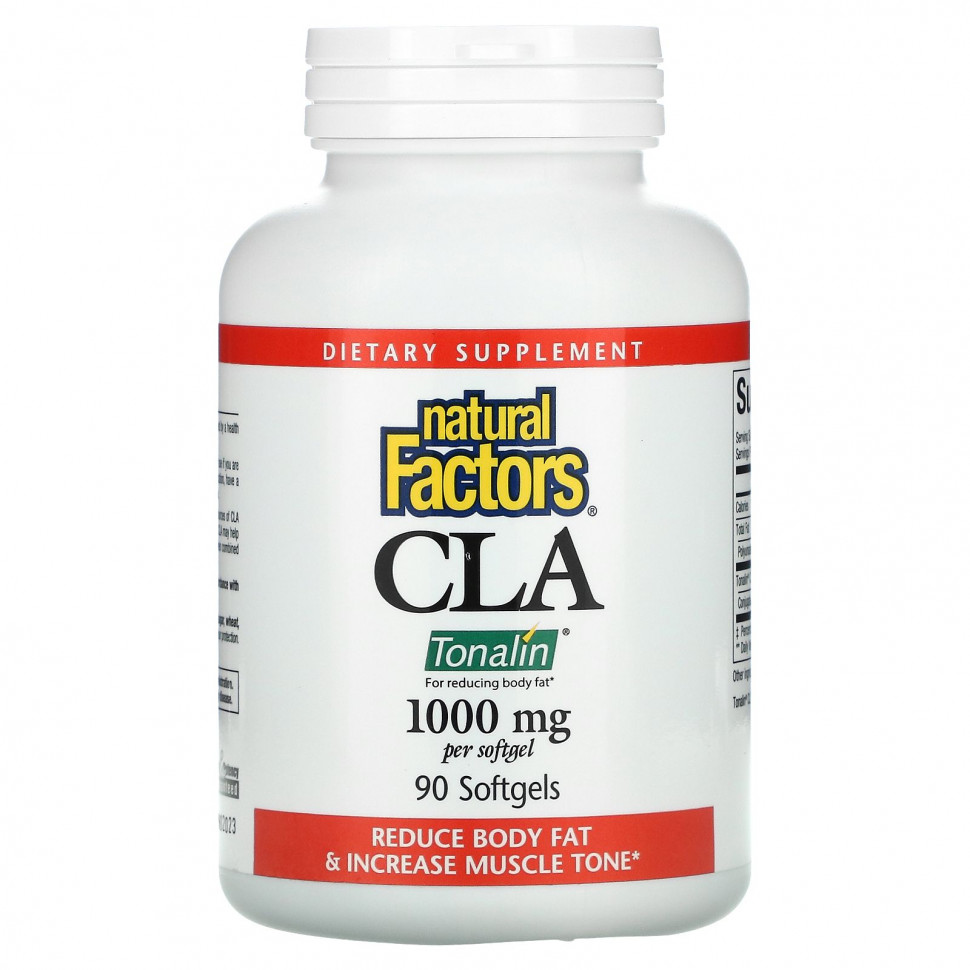  Natural Factors, CLA Tonalin, 1000 , 90      -     , -, 