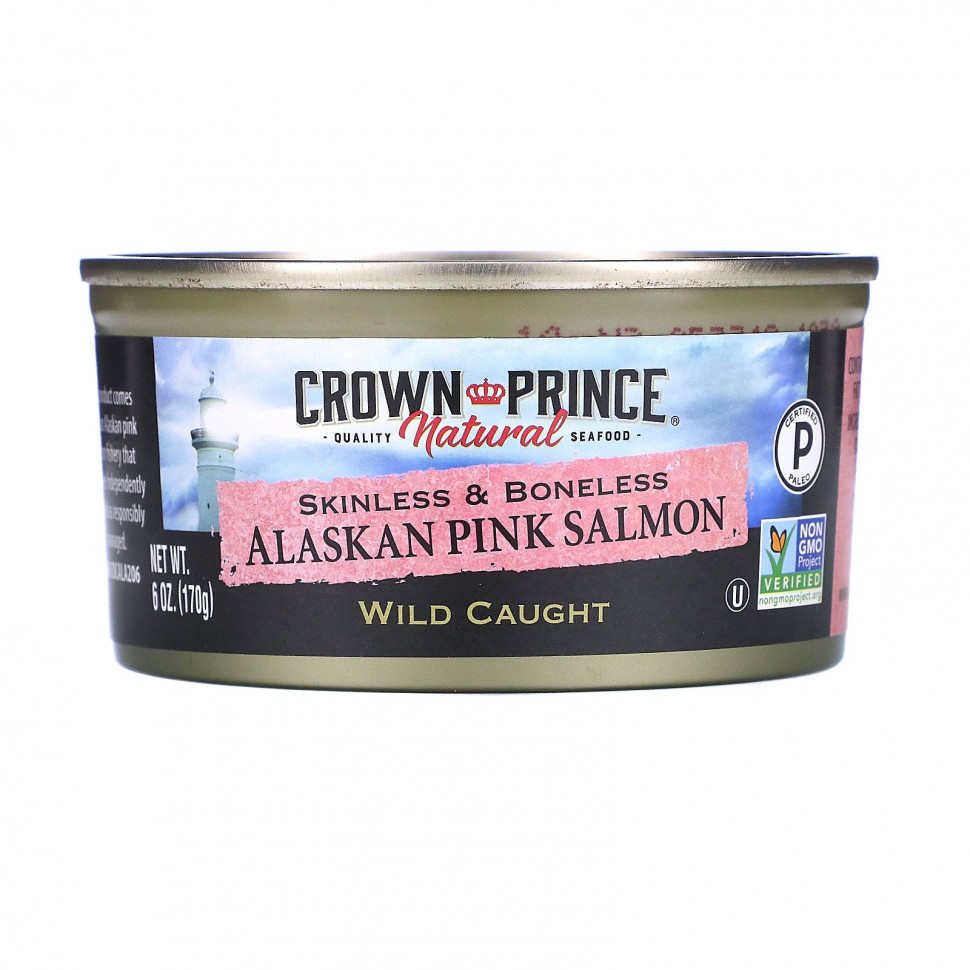  Crown Prince Natural, Pacific Pink Salmon, Skinless & Boneless , 6 oz (170 g)    -     , -, 