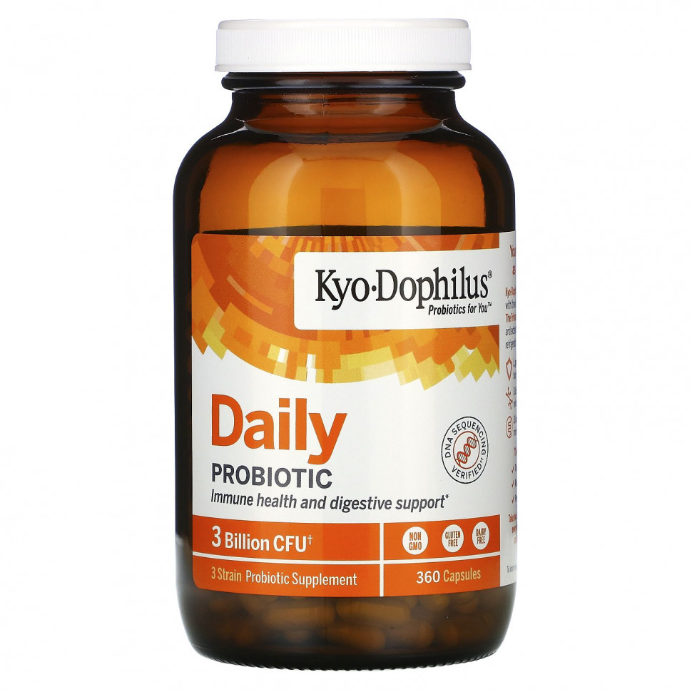  Kyolic, Kyo-Dophilus, Daily Probiotic, 3 Billion CFU, 360 Capsules    -     , -, 