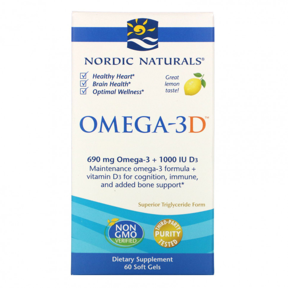  Nordic Naturals, -3D, , 1000 , 60      -     , -, 