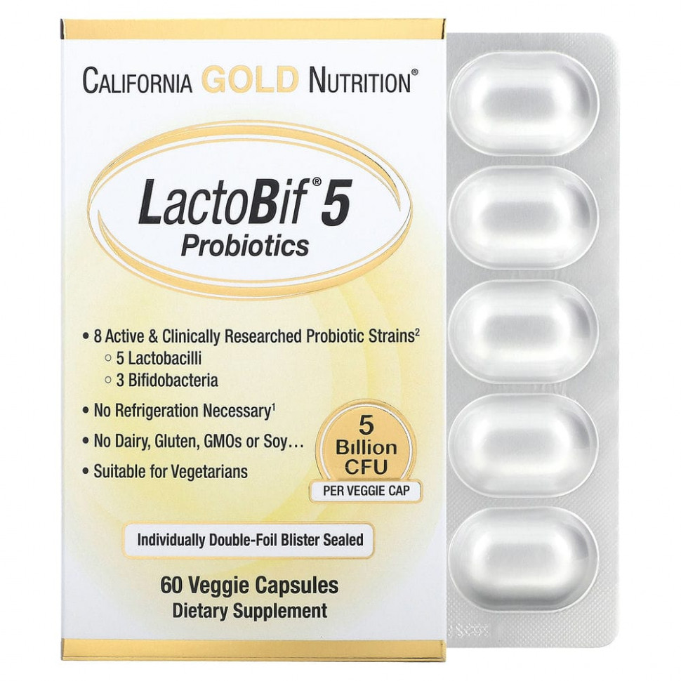  California Gold Nutrition, LactoBif, , 5  , 60      -     , -, 