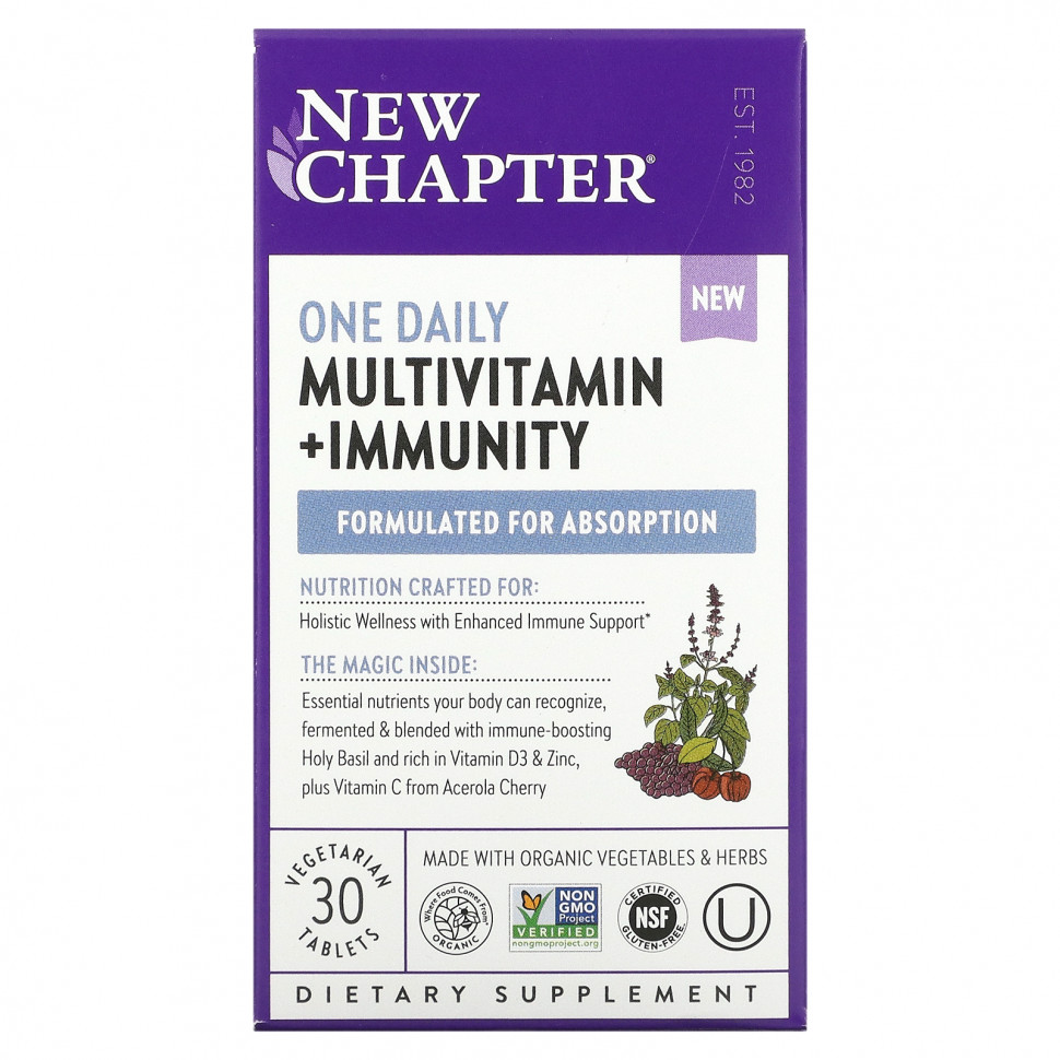  New Chapter, One Daily Multivitamin + Immunity, 30      -     , -, 