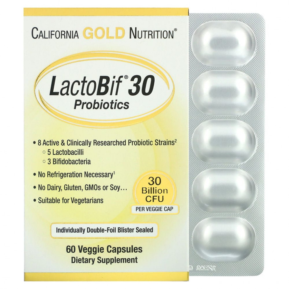  California Gold Nutrition, LactoBif, , 30  , 60      -     , -, 