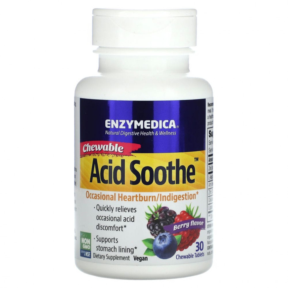  Enzymedica, Chewable Acid Soothe,  , 30      -     , -, 