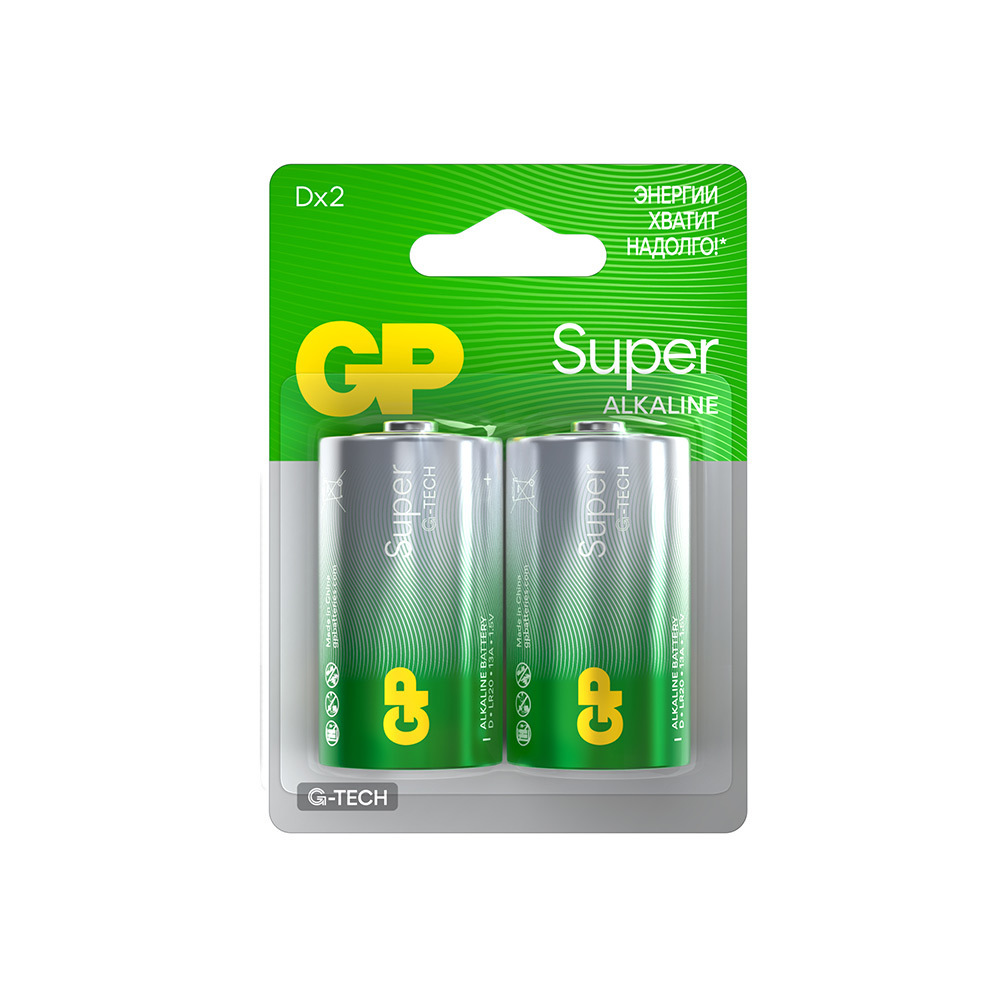���� ��������� GP Batteries Super ������� D LR20 1,5 � (2 ��.) (GP 13AA21-2CRSBC2)   ������ ������
