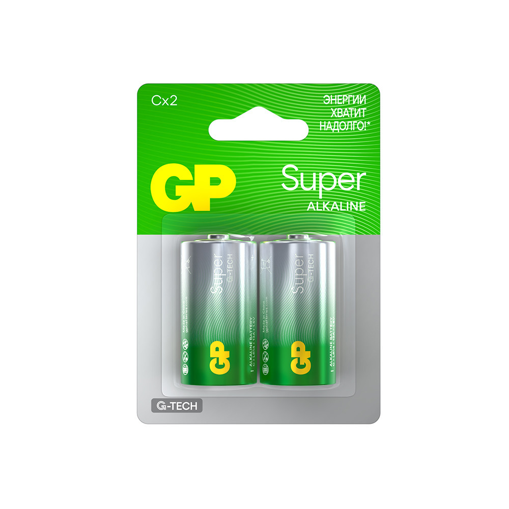 ���� ��������� GP Batteries Super ������� C LR14 1,5 � (2 ��.) (GP 14AA21-2CRSBC2)   ������ ������