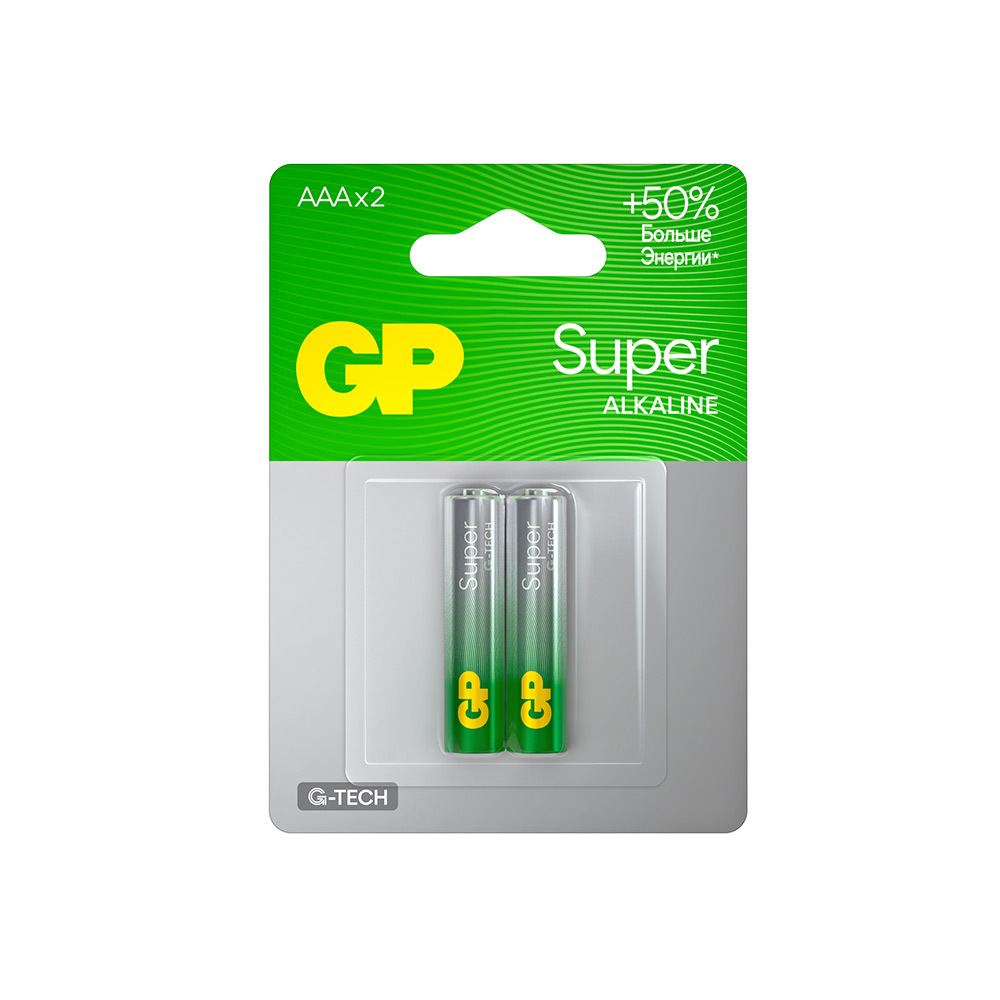 ���� ��������� GP Batteries Super ������� AAA ������������ LR03 1,5 � (2 ��.) (GP 24AA21-2CRSBC2)   ������ ������