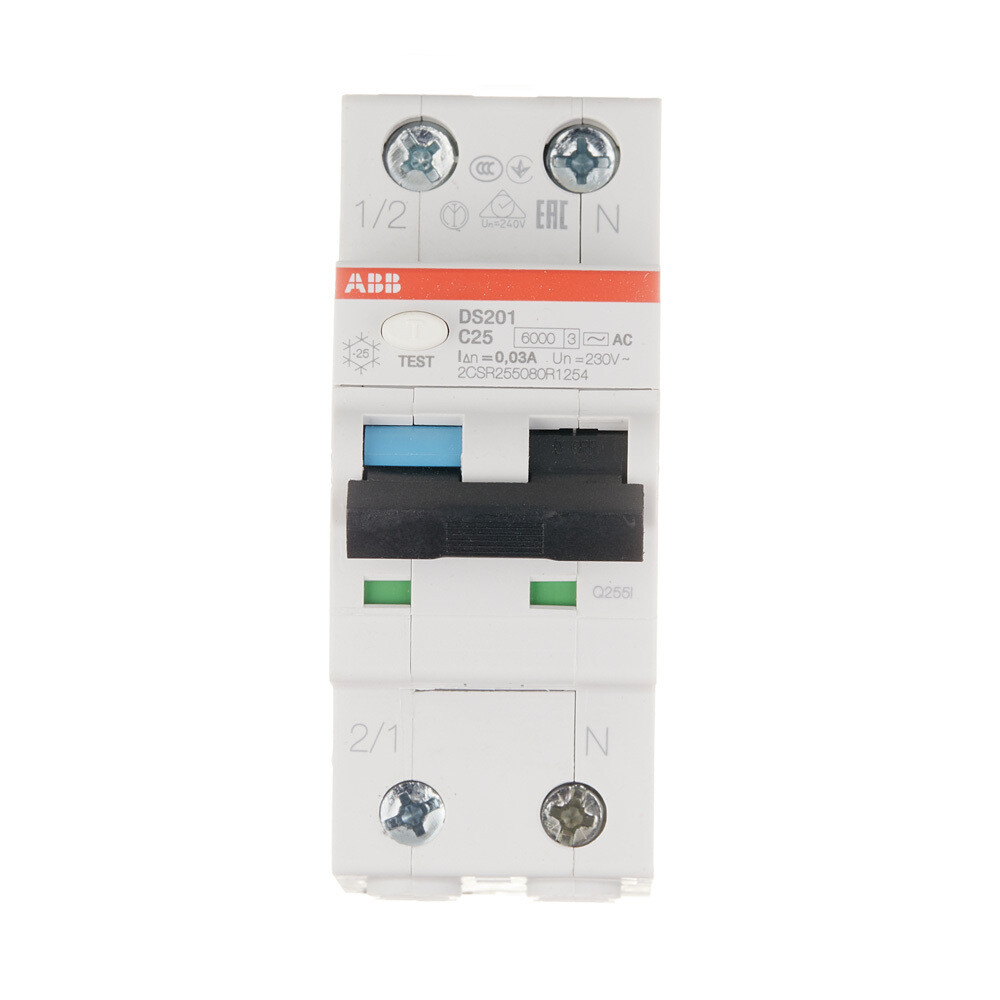 ���� ������� ���������������� ABB DS201 25� 1P+N ��� AC 30 �� 6 �� (2CSR255080R1254)   ������ ������