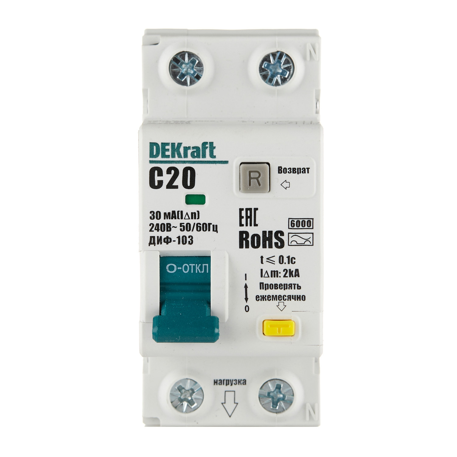 ���� ������� ���������������� Dekraft ���-103 20� 1P+N ��� A 30 �� 6 �� (16348DEK)   ������ ������