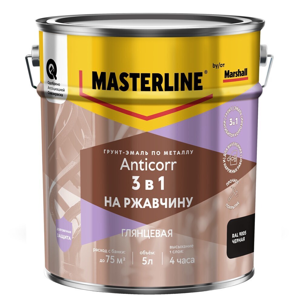 ���� �����-����� �� �������� 3�1 Masterline Anticorr ������ RAL 9005 ��������� 5 �   ������ ������