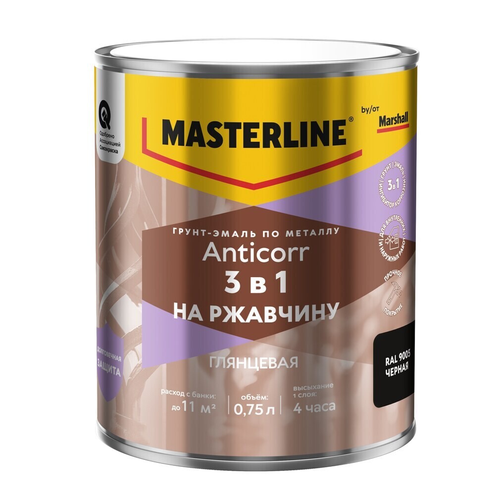���� �����-����� �� �������� 3�1 Masterline Anticorr ������ RAL 9005 ��������� 0,75 �   ������ ������