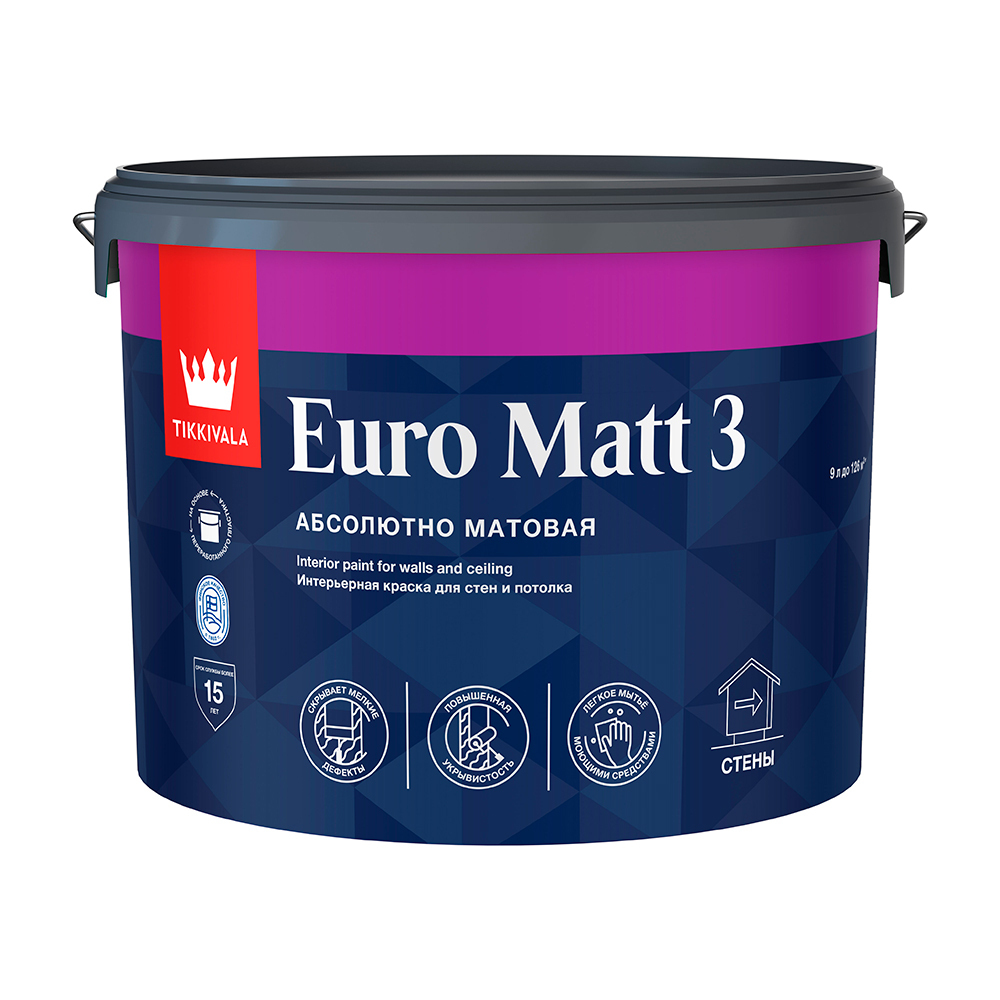 ���� ������ ����������� Tikkurila/Tikkivala Euro Matt 3 ���� � ���������� 9 �   ������ ������