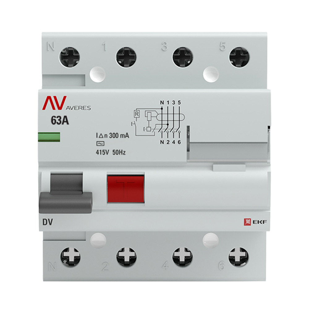 ���� ��� EKF Averes DV 63� 3P+N ��� AC 300 �� 10 �� (rccb-4-63-300-ac-av)   ������ ������