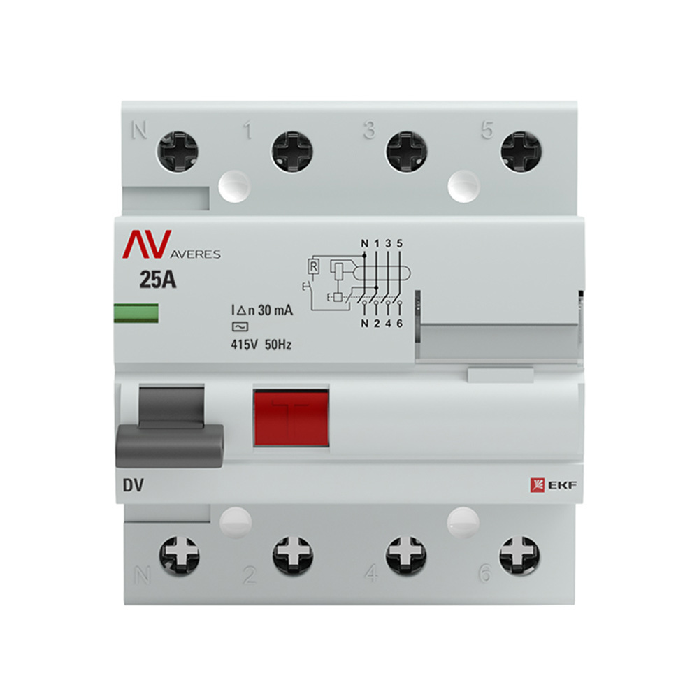 ���� ��� EKF Averes DV 25� 3P+N ��� AC 30 �� 10 �� (rccb-4-25-30-ac-av)   ������ ������