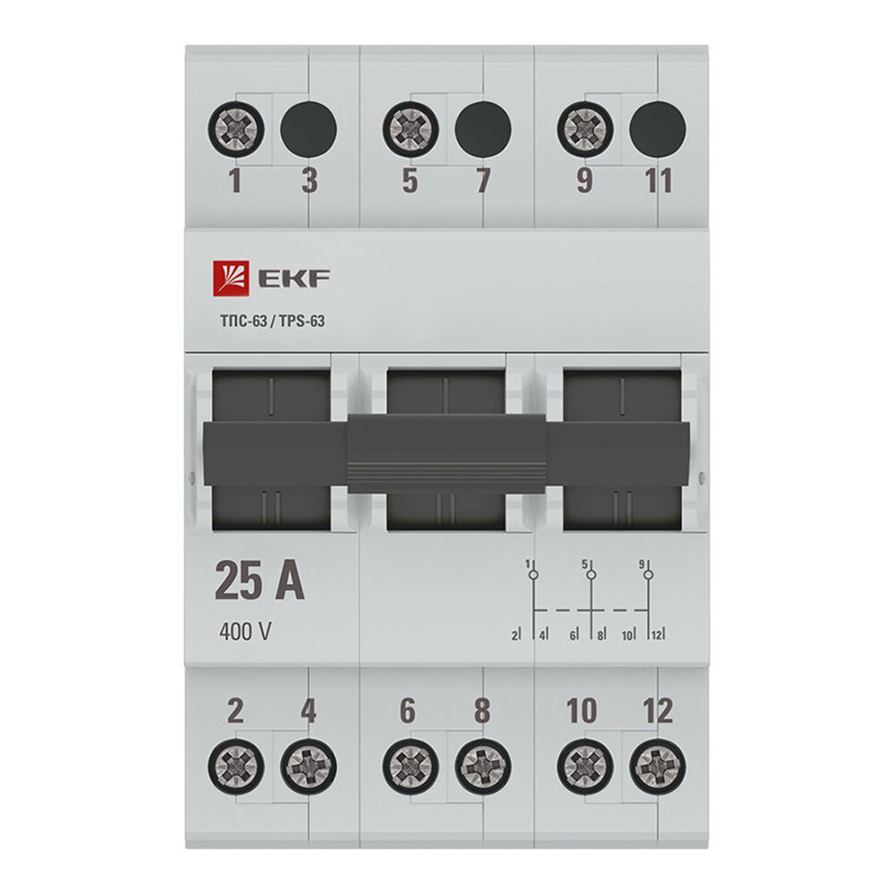 ���� ��������������� ������������� EKF PROxima ���-63 3� 25� 4,5 �� 400 � �� DIN-����� (TPS325)   ������ ������