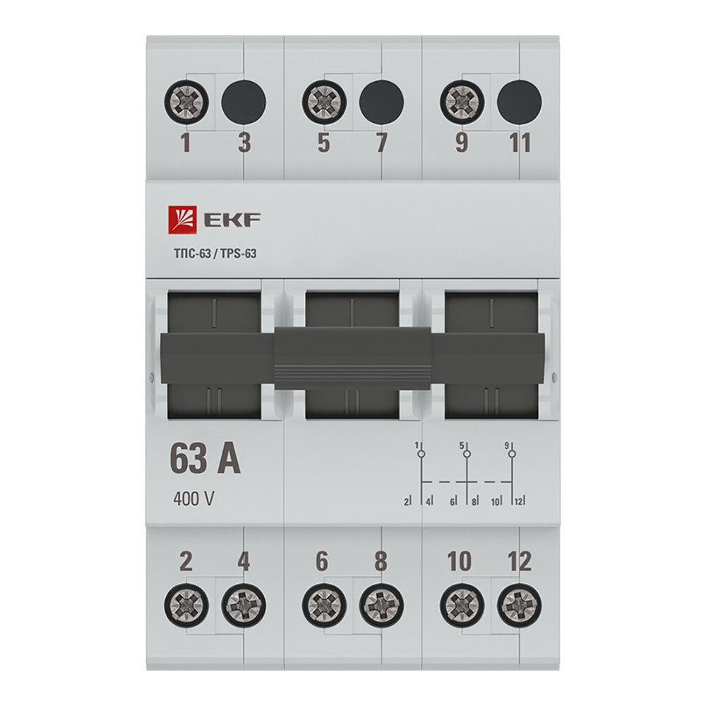 ���� ��������������� ������������� EKF PROxima ���-63 3� 63� 4,5 �� 400 � �� DIN-����� (TPS363)   ������ ������