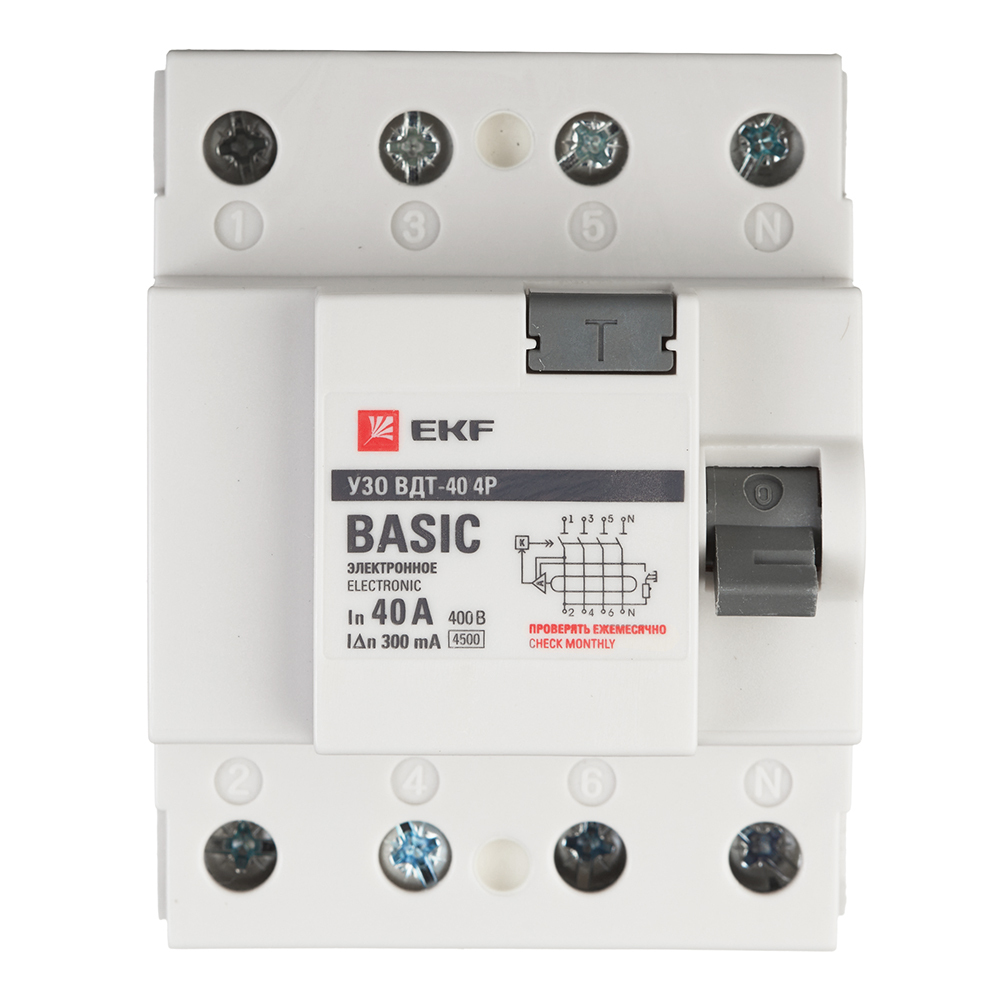 ���� ��� EKF Basic ���-40 40� 3P+N ��� AC 300 �� 4,5 �� (elcb-4-40-300e-sim)   ������ ������