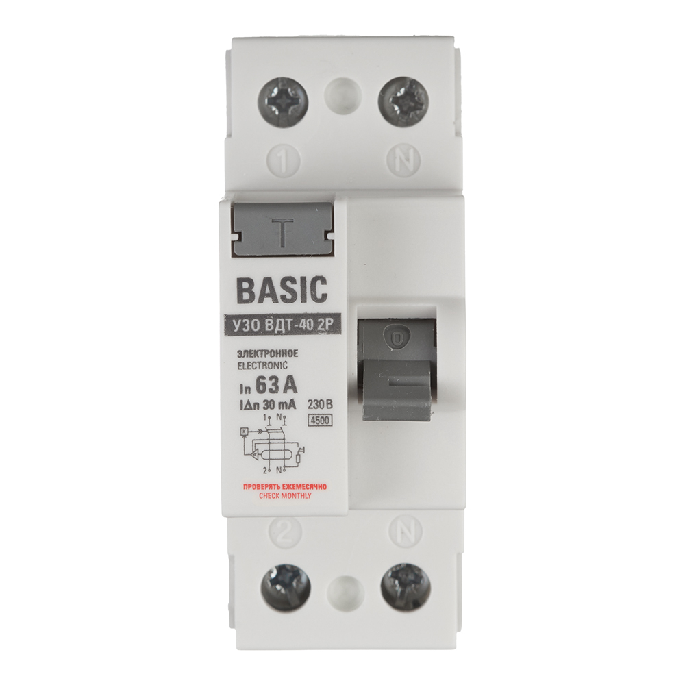 ���� ��� EKF Basic ���-40 63� 1P+N ��� AC 30 �� 4,5 �� (elcb-2-63-30e-sim)   ������ ������