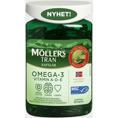  Omega-3 MOLLER TRAN 160 . -3   A- D- E 160 . .   -     , -, 