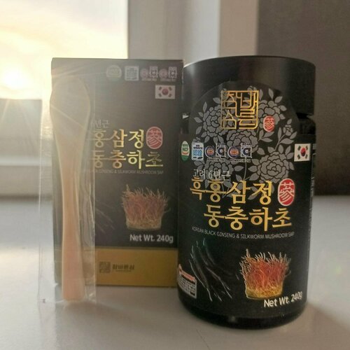 ���� �������� ���������� ������� �������� � ������ �������� ���������� Korean Black Ginseng & Silkworm Mushroom Sap 240g ������ ������