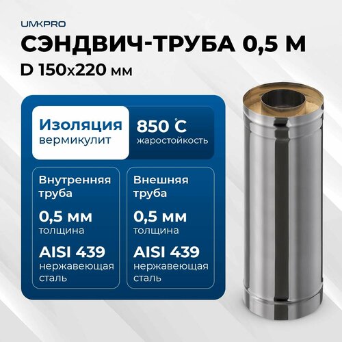 ���� �������-����� ��� �������� 0,5� UMKPRO, D 150�220, AISI 439/439, 0,5��/0,5�� ������ ������