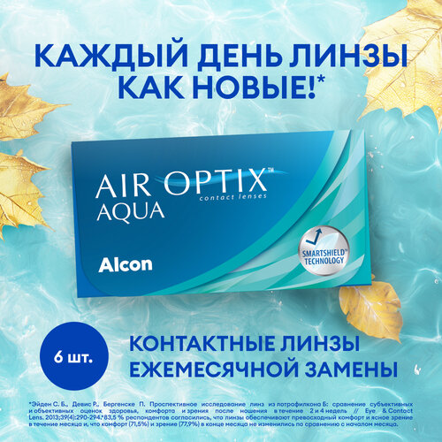 ���� ���������� ����� Alcon Air optix Aqua, 6 ��., R 8,6, D -2,5, 1 ��. ������ ������