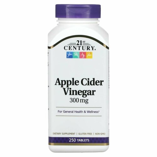 ���� �������� �����, 21st Century Apple Cider Vinegar 300 mg 250 �������� ������ ������
