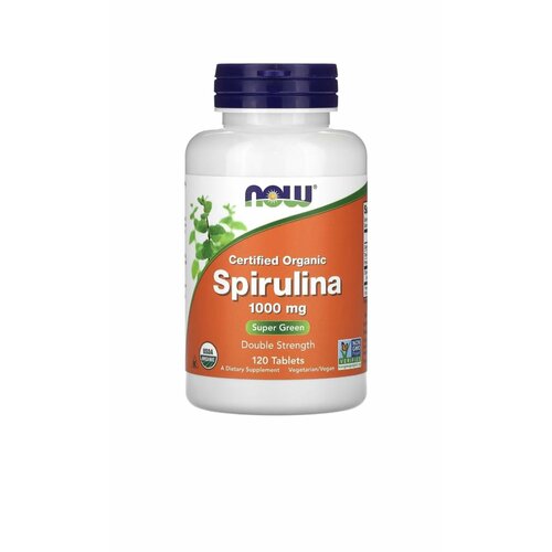 ���� ��������� ������� ������������ NOW Spirulina Double Strength 1000 mg 120 �������� ������ ������