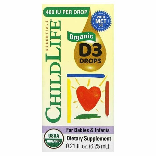 ���� ChildLife Essentials, ������������ ������� D3 ��� ����� � ���������, � ������, 6,25 �� (0,21 ����. �����) ������ ������