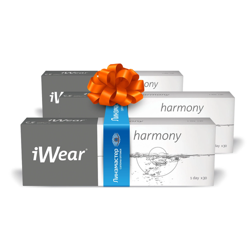 ���� ����������� ���������� ����� iWear Harmony, 30 ��., R 8,4, D -2,5, 3 ��. ������ ������