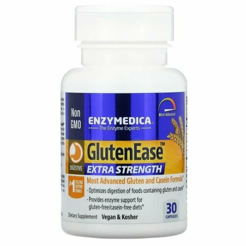 ���� Enzymedica, GlutenEase Extra strenght, �������� ��� ������������� ������� � ���������� ����� ��������, 30 ������ ������ ������