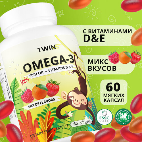 ���� ������� ����� 3 ����������� 1WIN Omega-3 ���������� ����� ���, � ���������� � 3 (D) � �, ���� ������: ������, ��������, ��������, 60 ������ ������ ������