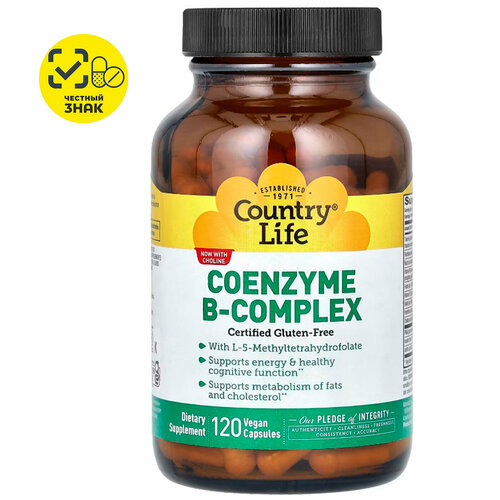 ���� Country Life, �oenzyme B-complex, �������� ��������� ������ B, 380 �, 120 ������ ������ ������