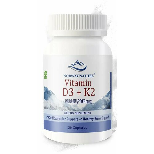   , Norway Nature, Vitamin D-3 5 000 IU + K2, 120 ,   -     , -, 