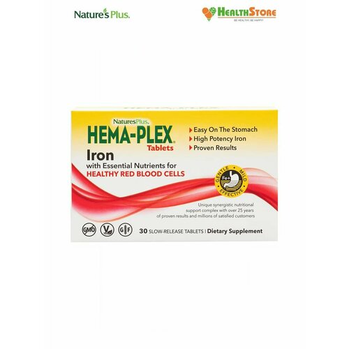 ���� NaturesPlus HEMA-PLEX Iron Tablets Box 30 ��������. �������� ������, ��������� 30 ������ ������