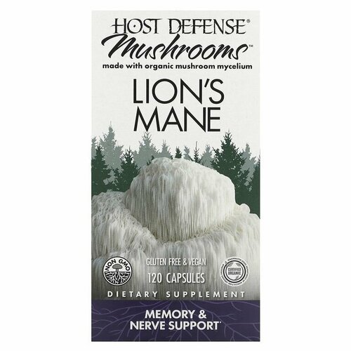 ���� Fungi Perfecti Host Defense, Lion's Mane, ������ �����������, 120 ������ ������ ������