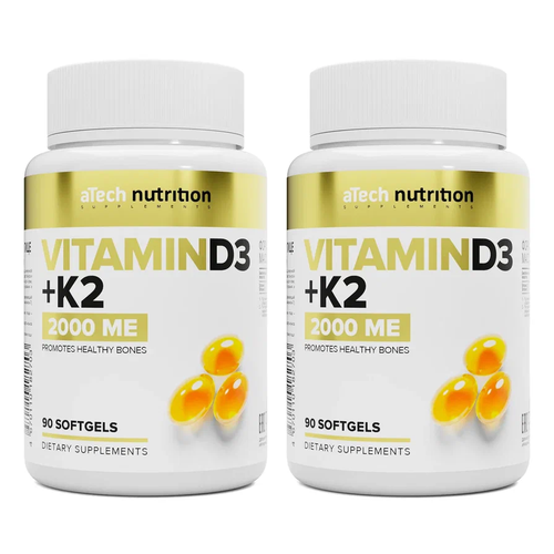   2   3 + 2 / VITAMIN D3+2 2000  250  aTech nutrition 90 + 90    -     , -, 