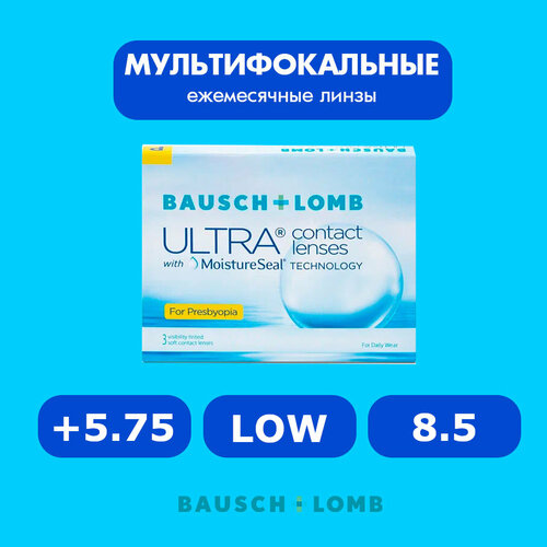 ���� ���������� ����� �� ����� BAUSCH+LOMB Ultra for Presbyopia, 3 ��., R 8,5, D +5,75, ADD: ������, 1 ��. ������ ������
