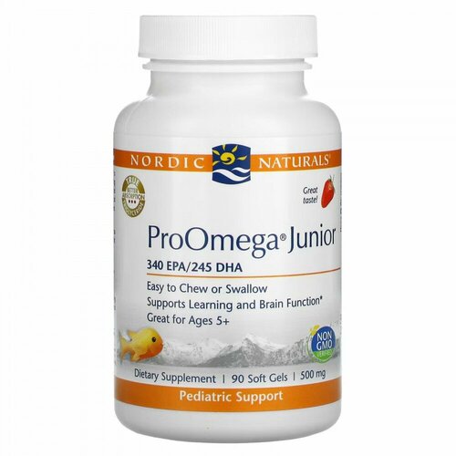 ���� Nordic Naturals, ProOmega Junior, �� ������ ��������, 500 ��, 90 ������ (250 �� � 1 �������) ������ ������