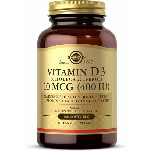 ���� Solgar Vitamin D3 (������� �3) 10 ��� (400 IU) 100 ������ ������ (Solgar) ������ ������