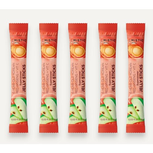  MISTIC 6-YEAR OLD KOREAN RED GINSENG+VIT C SUPERPOWER JELLY STICKS     6-          5*15  