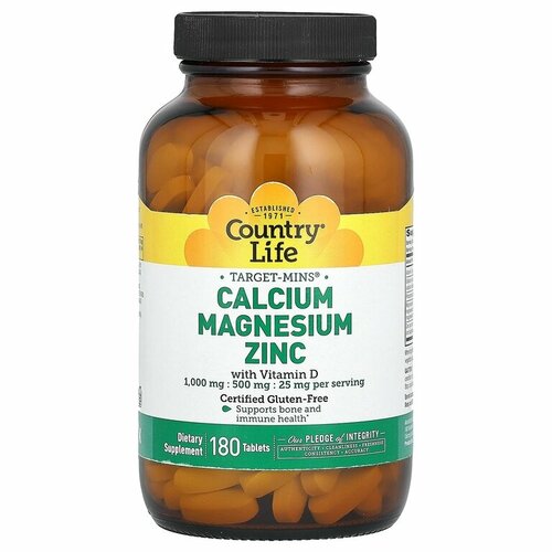  Country Life Target-Min Calcium Magnesium  Vitamin D3 - 180    -     , -, 